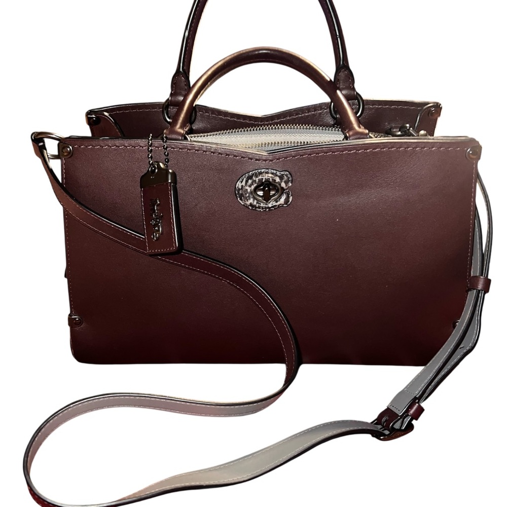 Coach Leather Satchel in Oxblood